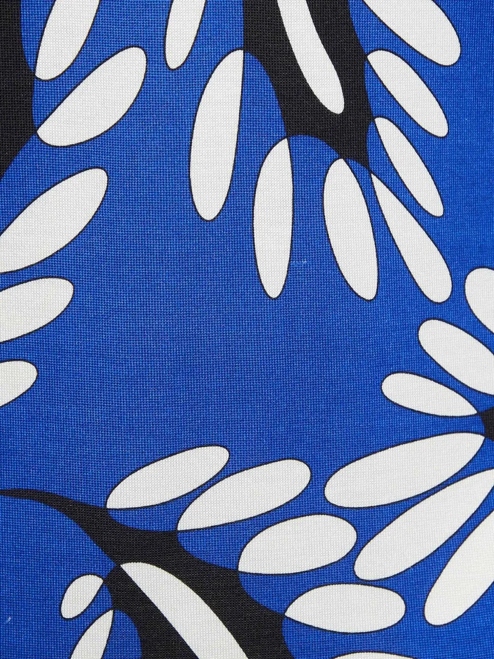Pre-owned Diane Von Furstenberg Vintage Leaf-print Jersey Dress In Blue