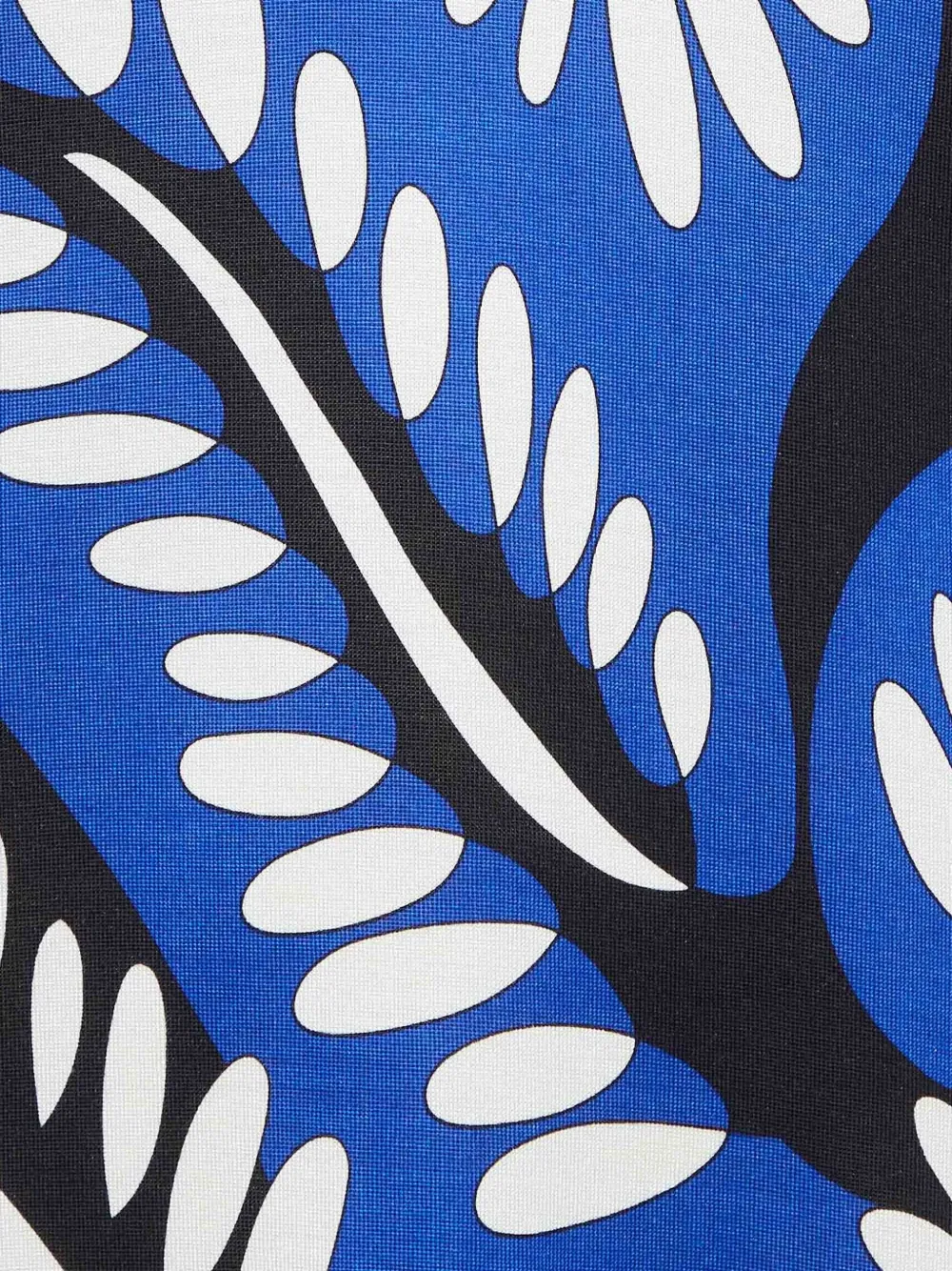 Pre-owned Diane Von Furstenberg Vintage Leaf-print Jersey Dress In Blue