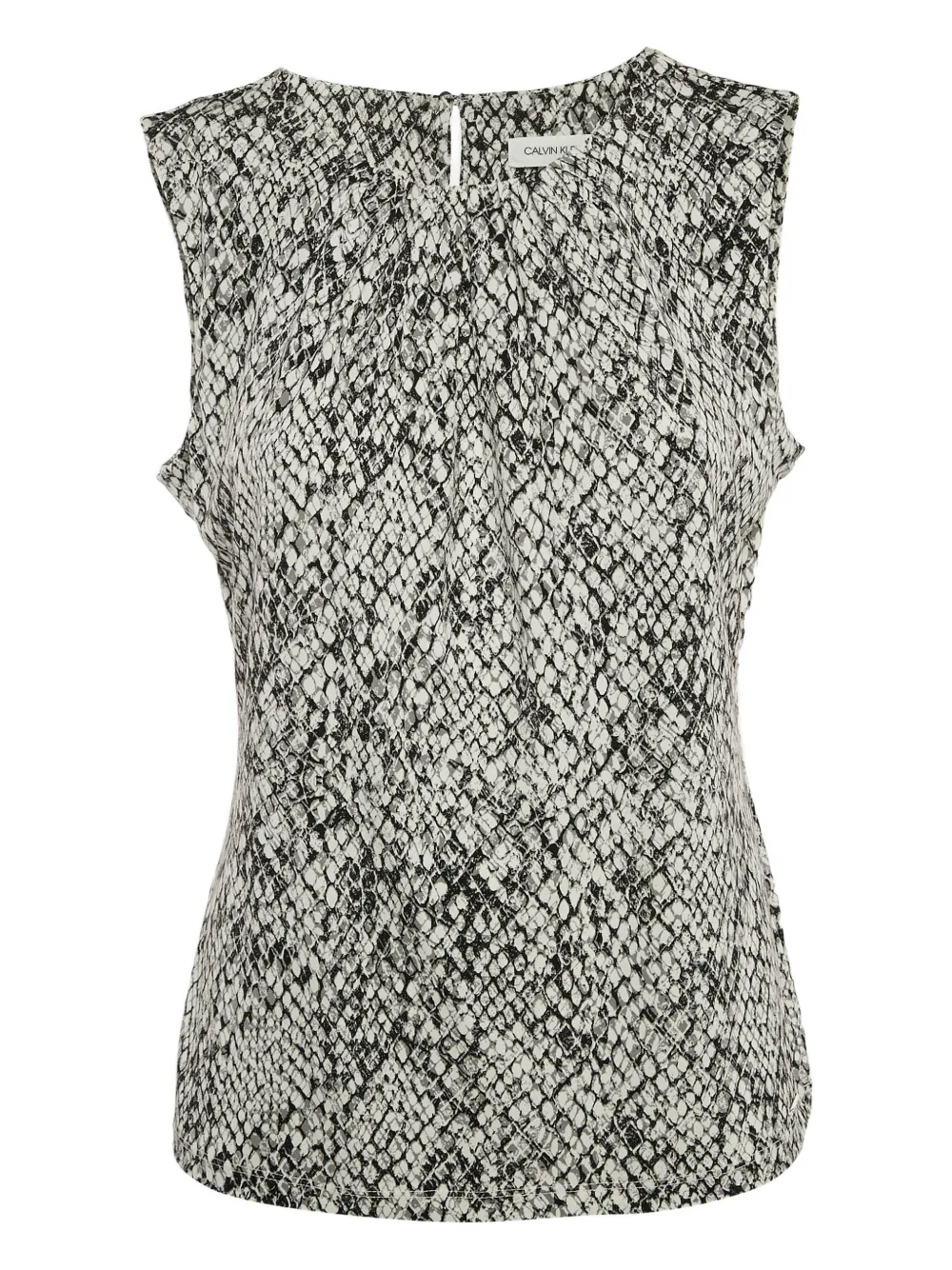 Calvin Klein Vintage スネークスキンパターン ノースリーブトップ - ホワイト Calvin Klein Vintage スネークスキンパターン ノースリーブトップ - ホワイト