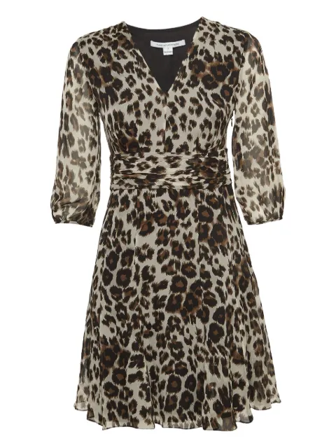 DVF Diane von Furstenberg silk leopard-print dress