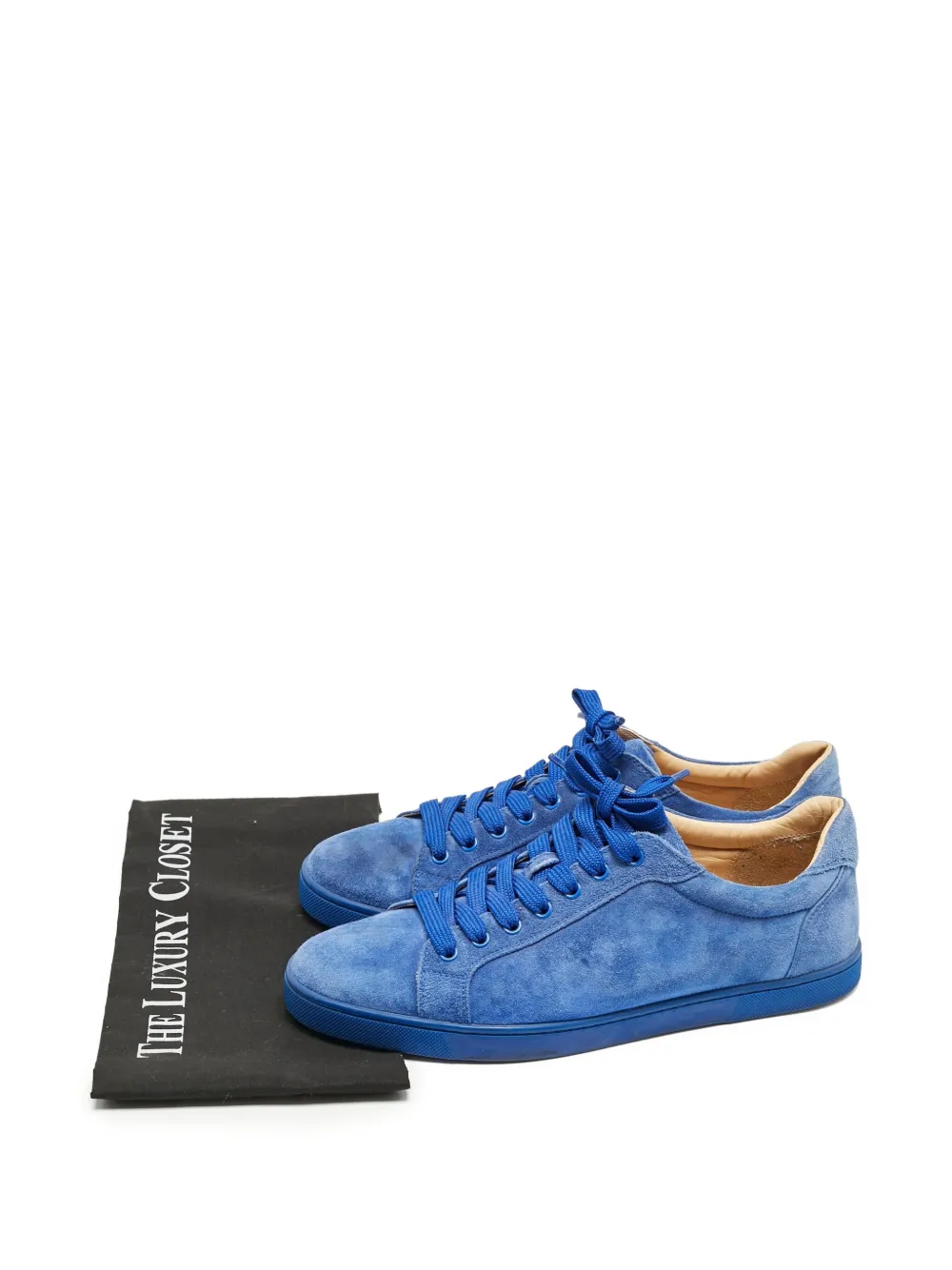 Pre-owned Christian Louboutin Suede Sneakers In Blue
