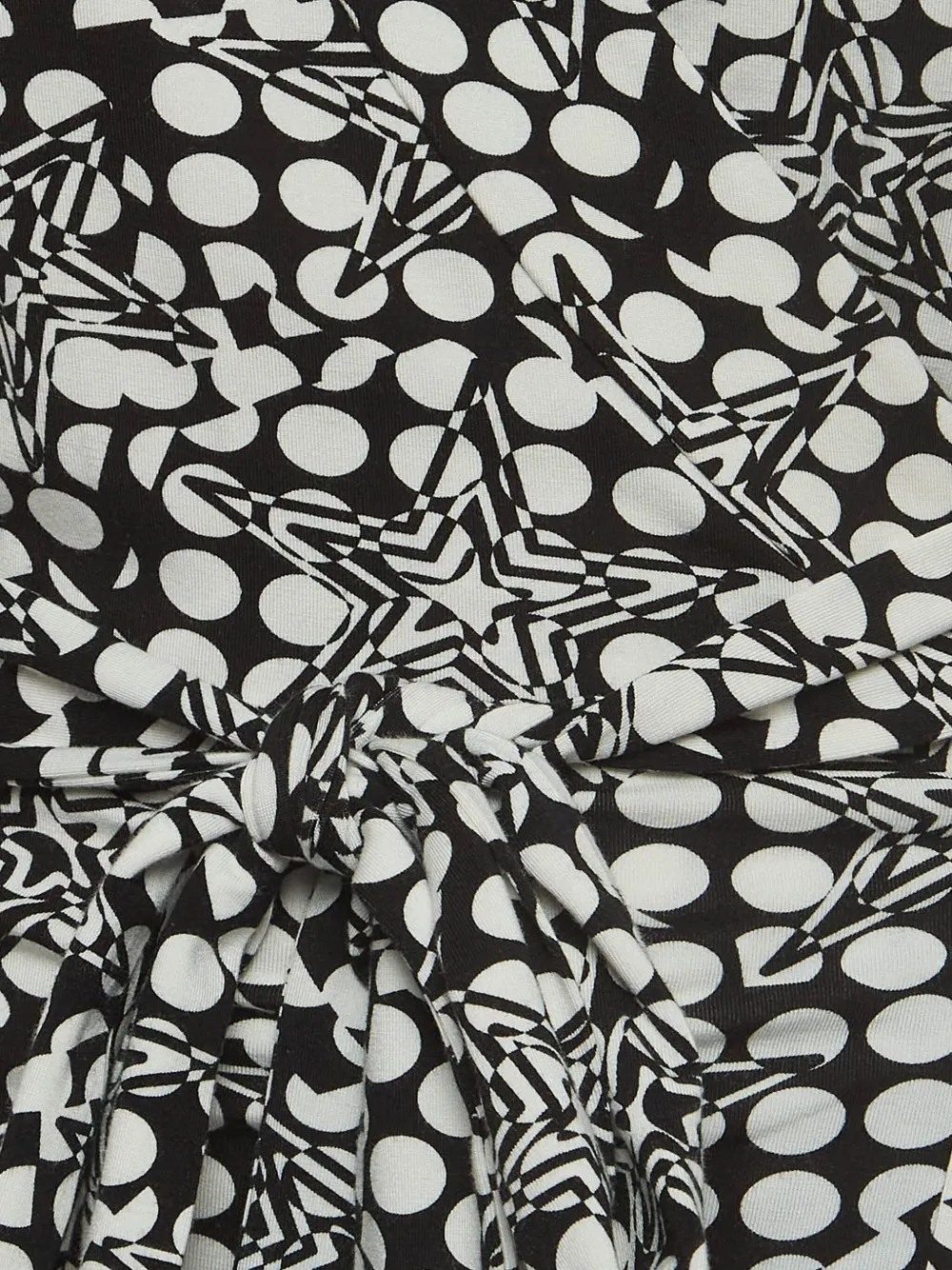 Pre-owned Diane Von Furstenberg Vintage Star-print Wrap Midi Dress In Black