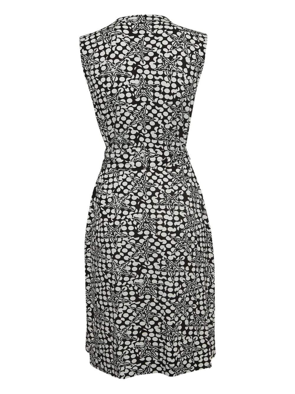 Diane Von Furstenberg Vintage Midi-wikkeljurk met sterrenprint - Zwart