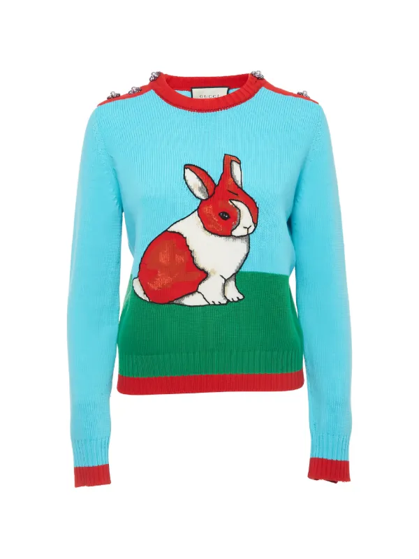 Gucci Pre-Owned Rabbit セーター | ブルー | FARFETCH JP