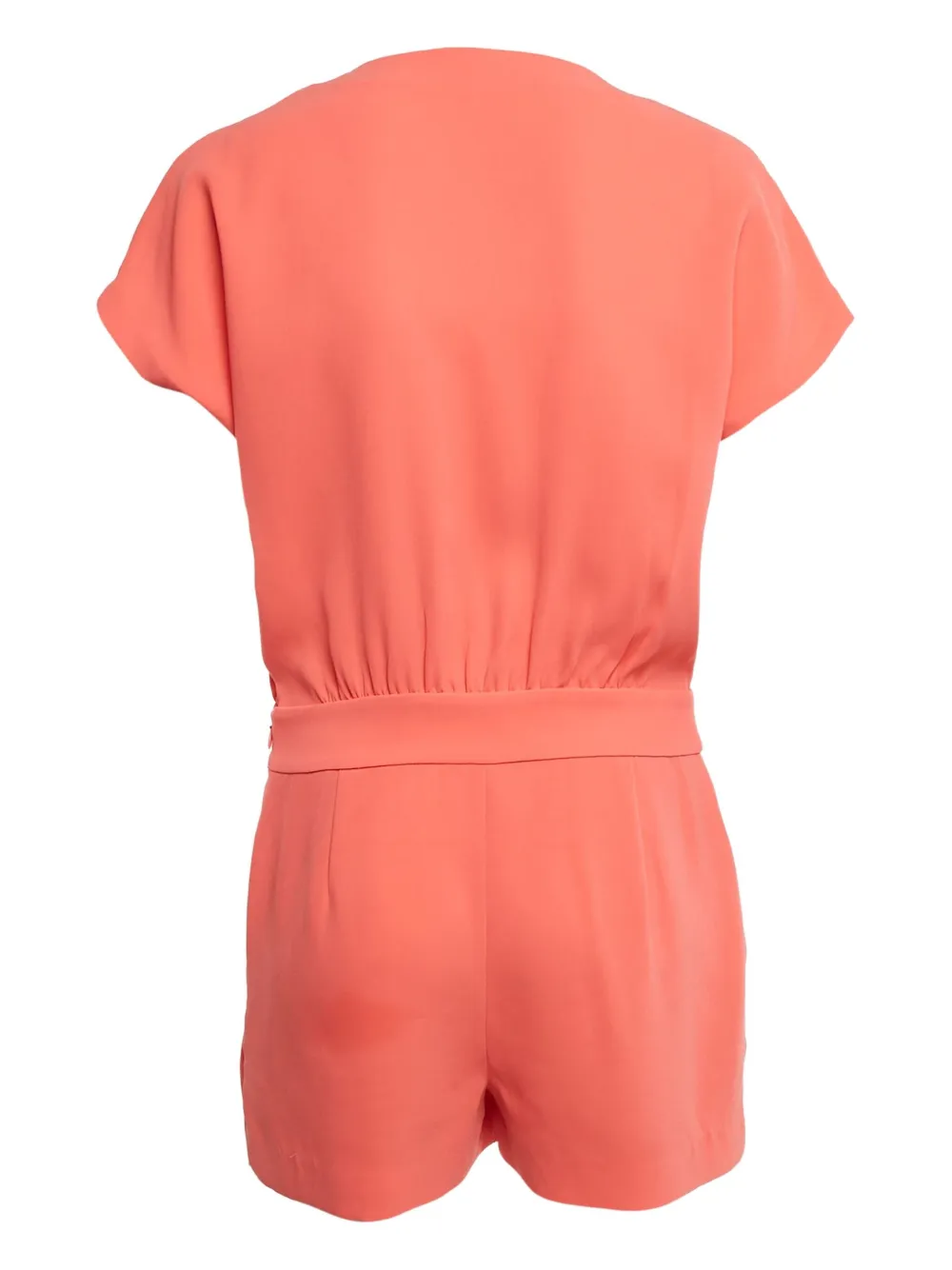 Diane Von Furstenberg Vintage Playsuit met korte mouwen en wikkel-effect - Oranje