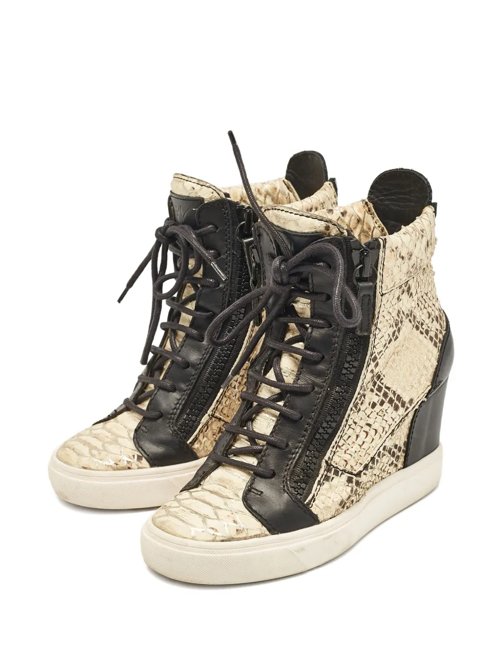 Giuseppe Zanotti Vintage 80 mm Coby sneakers met sleehak - Beige
