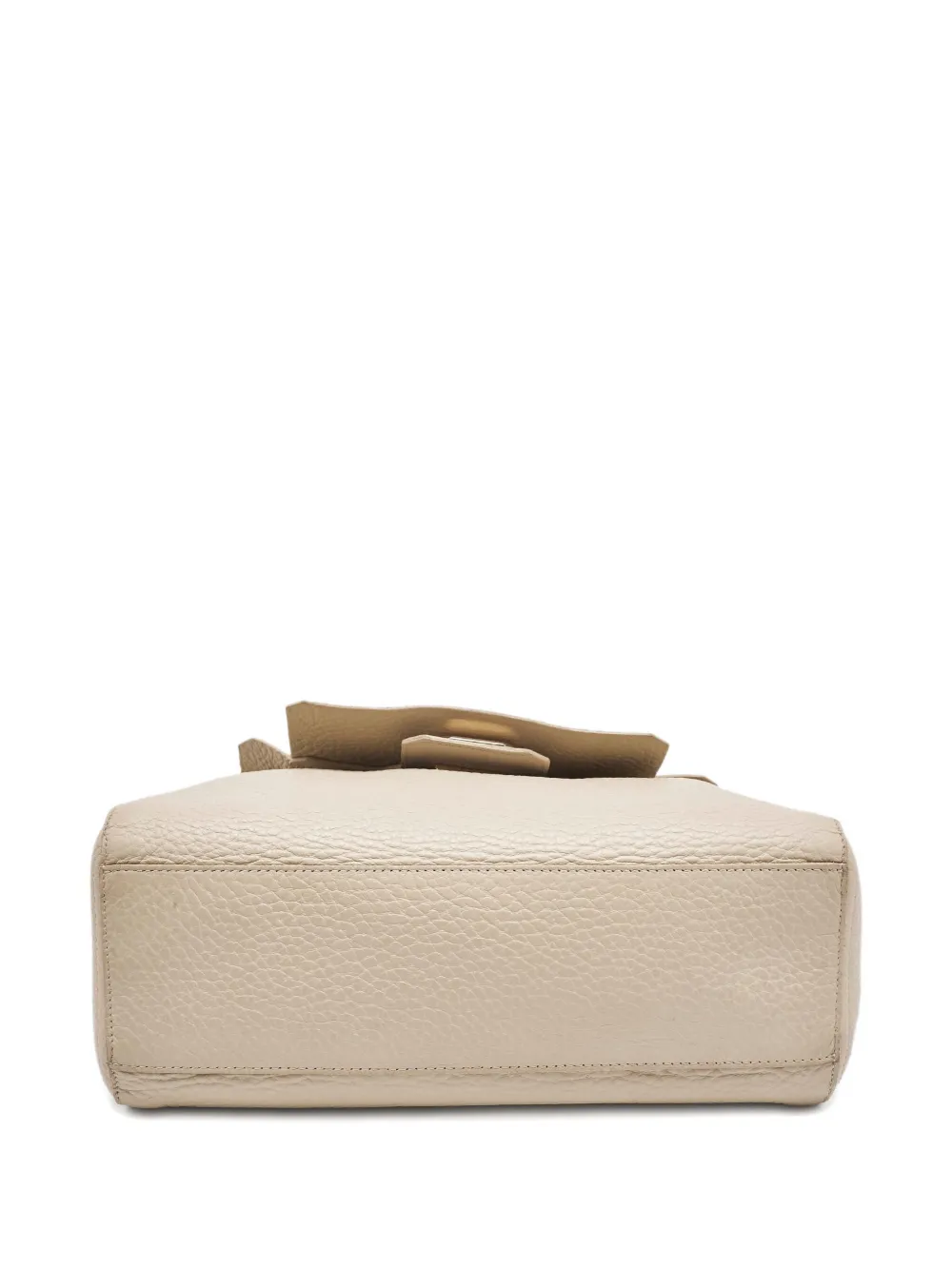 Pre-owned Furla Leather Flap Tote Bag In Neutral