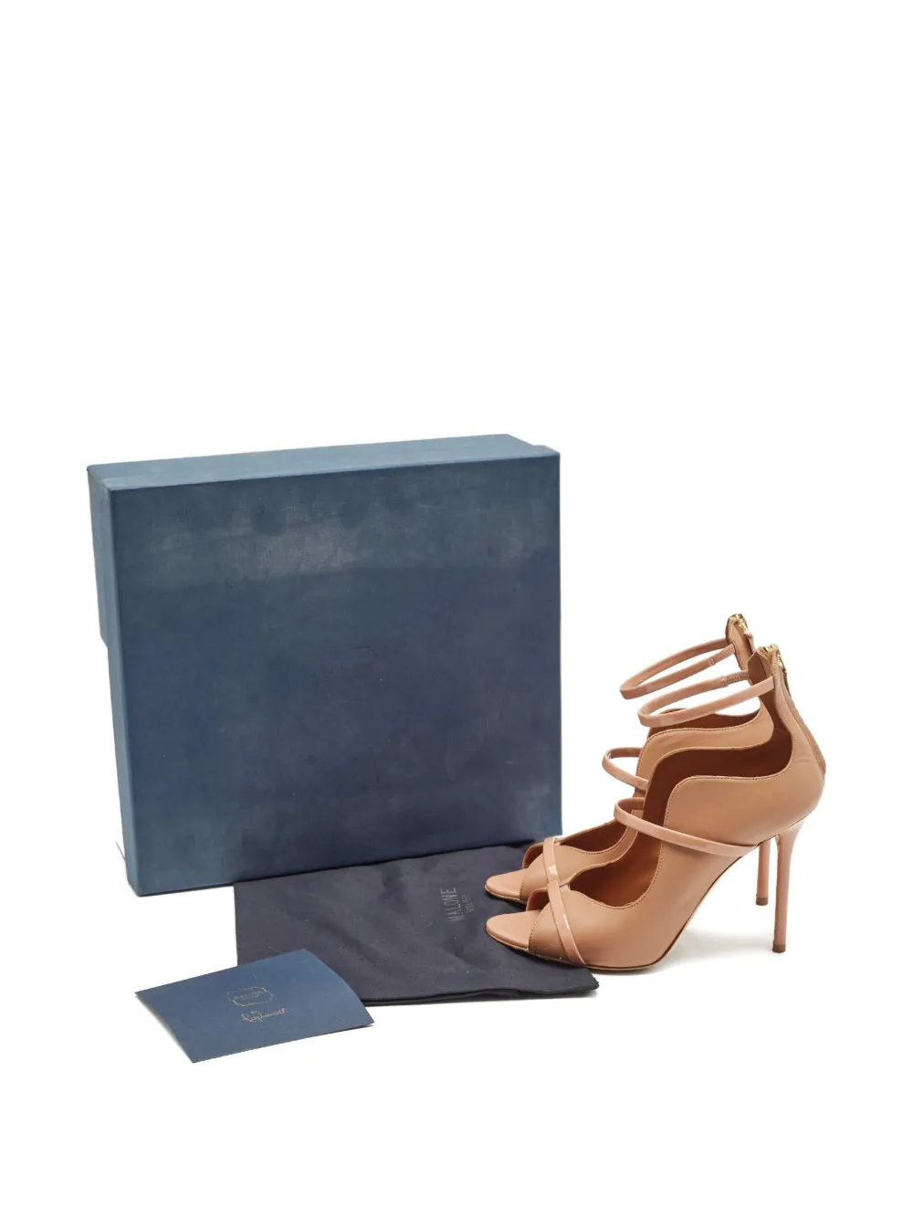 Pre-owned Malone Souliers 100mm Mika Pumps In Neutral