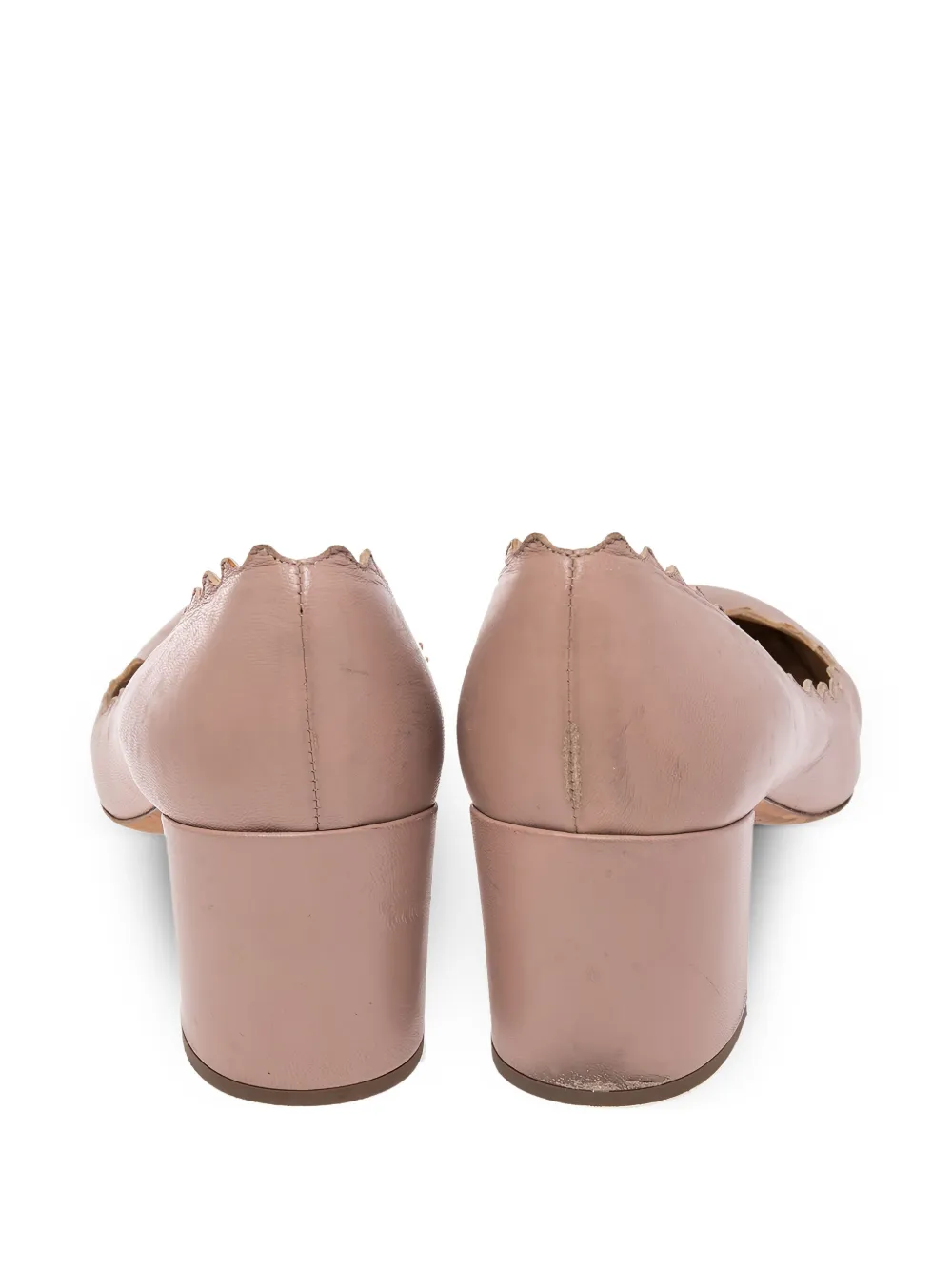 Chloé Pre-Owned 65 mm leren pumps met gewelfde afwerking - Beige