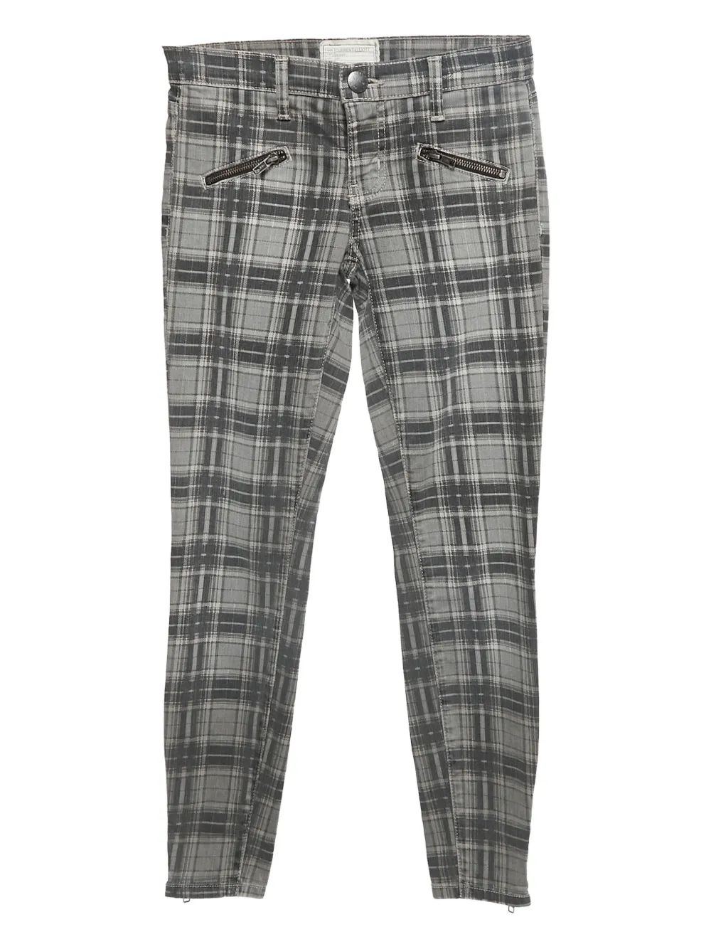 Current/Elliott Soho plaid zip stiletto trousers | Grey | Image 1