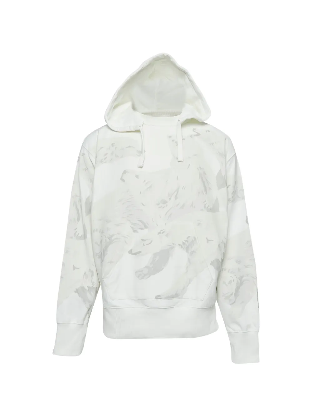 Pre-owned Kenzo Polar Bear-print Cotton Hoodie In White