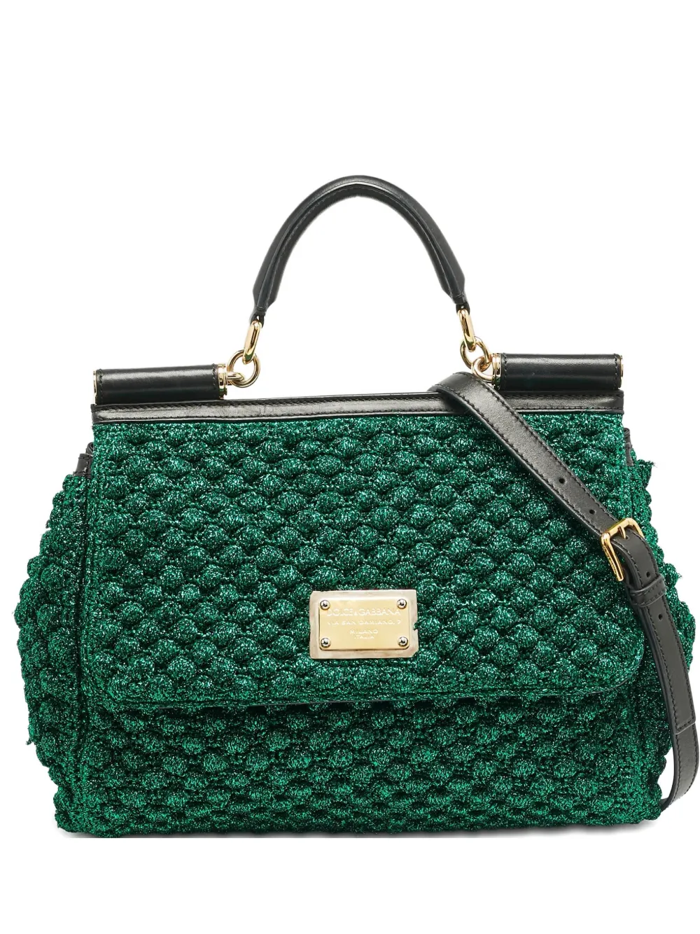 Dolce & Gabbana Pre-Owned Miss Sicily lurex crochet  Bag | Green | Image 1