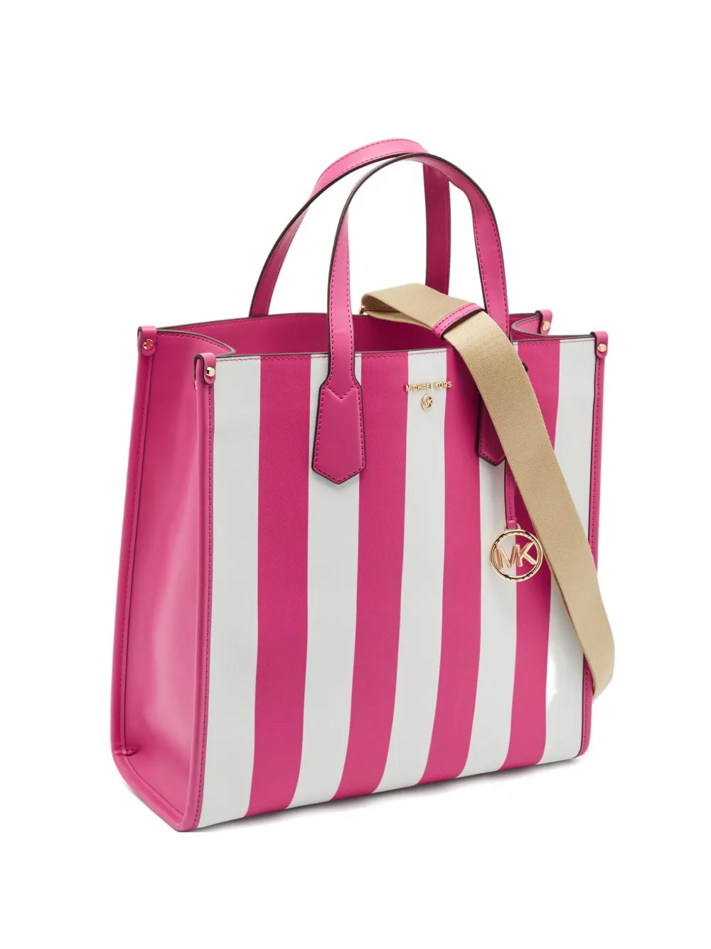 Michael Kors Vintage striped-pattern leather tote bag | Pink | Image 1