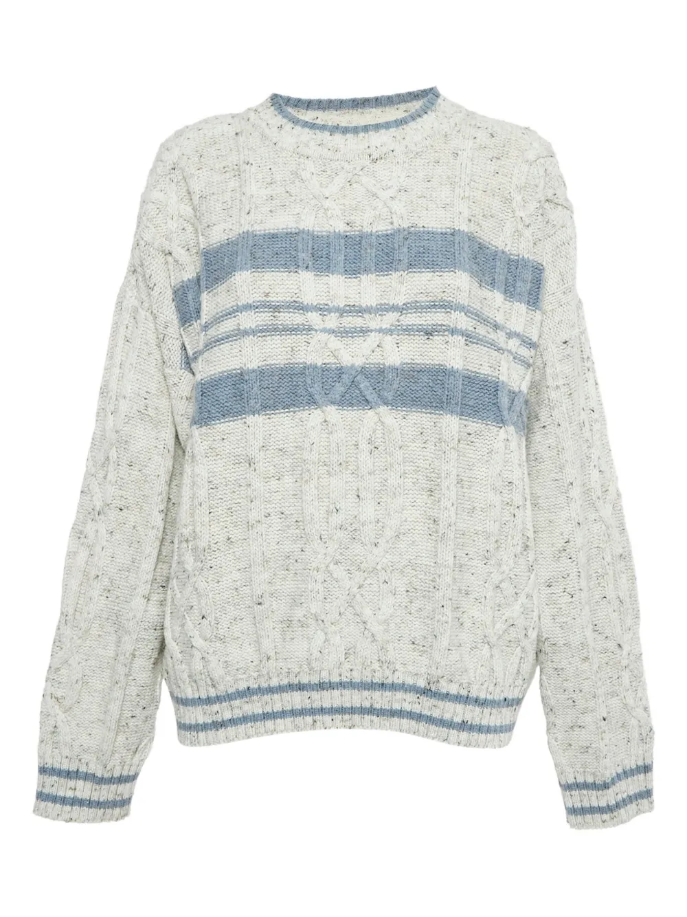 Saint Laurent Pre-Owned 1980 cable-knit jumper | Grey | Image 1