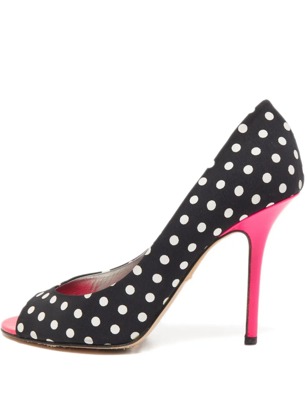 Gina Peeptoe-Pumps mit Polka Dots 110mm - Schwarz