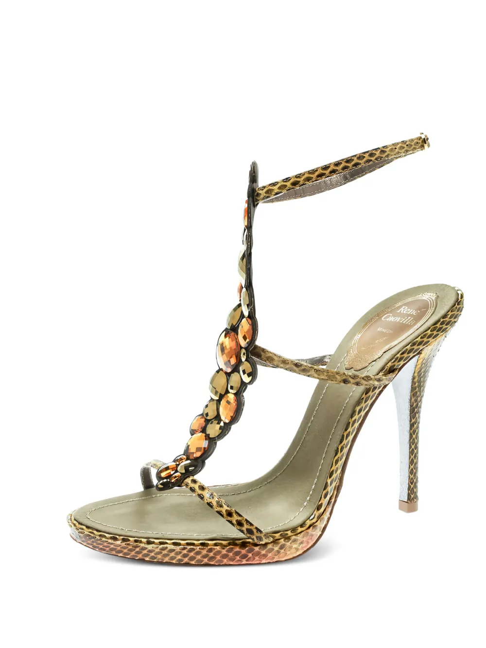 René Caovilla 105mm python embellished heeled sandals | Image 2