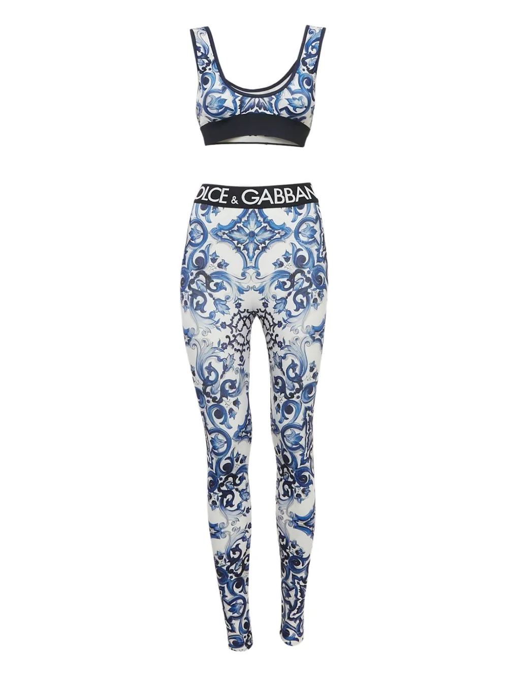 Dolce & Gabbana Pre-Owned Majolica-print leggings set | Blue | Image 1