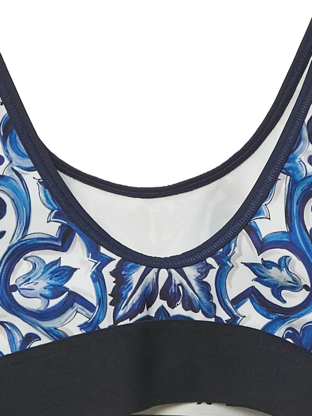 Pre-owned Dolce & Gabbana Majolica-print Leggings Set In Blue