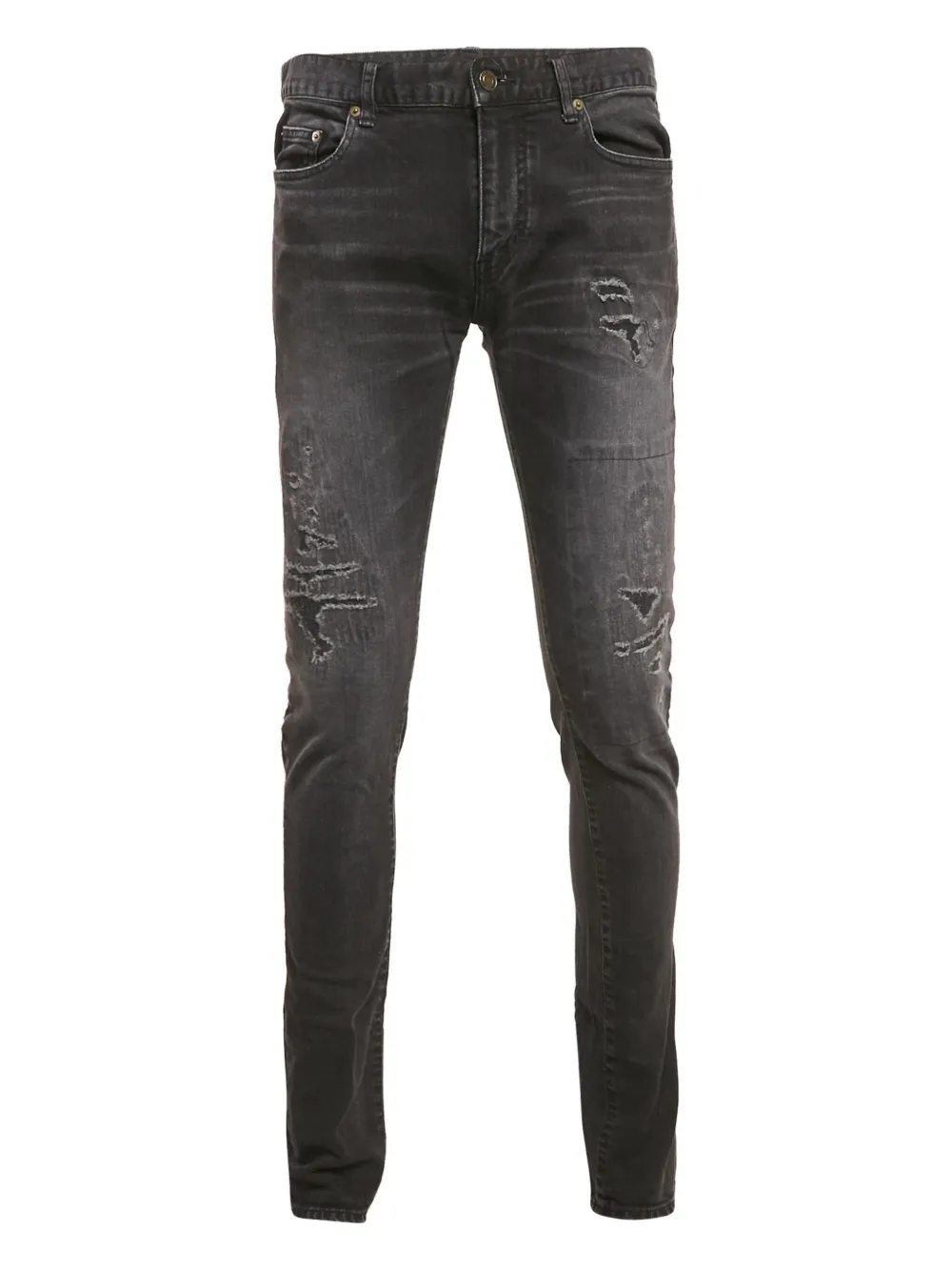 Saint Laurent Pre-Owned distressed jeans | Black | Image 1