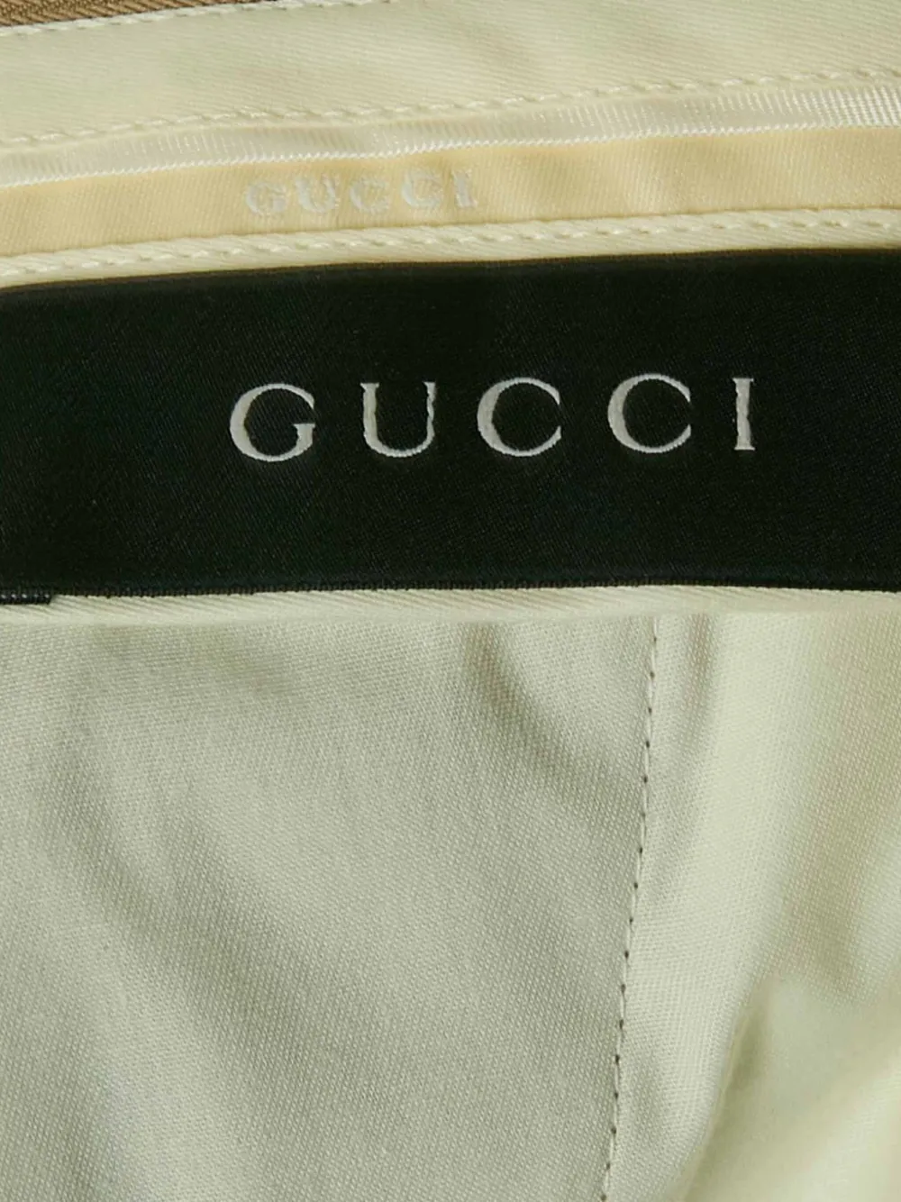 Pre-owned Gucci Herringbone-weave Trousers In Neutral