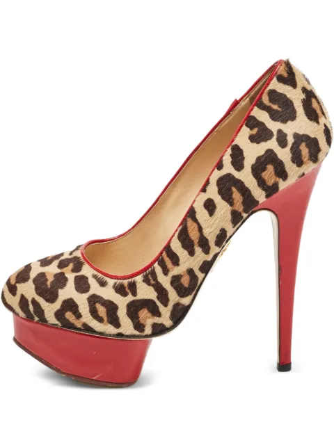 Charlotte Olympia zapatillas de archivo con estampado de leopardo y tacón de 145mm