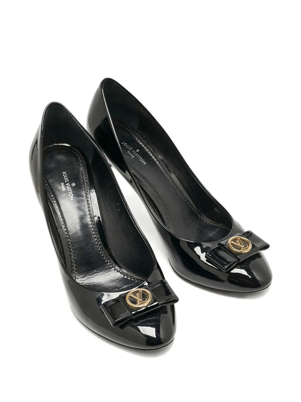 Louis Vuitton Pre-Owned Leren pumps verfraaid met strik - Zwart
