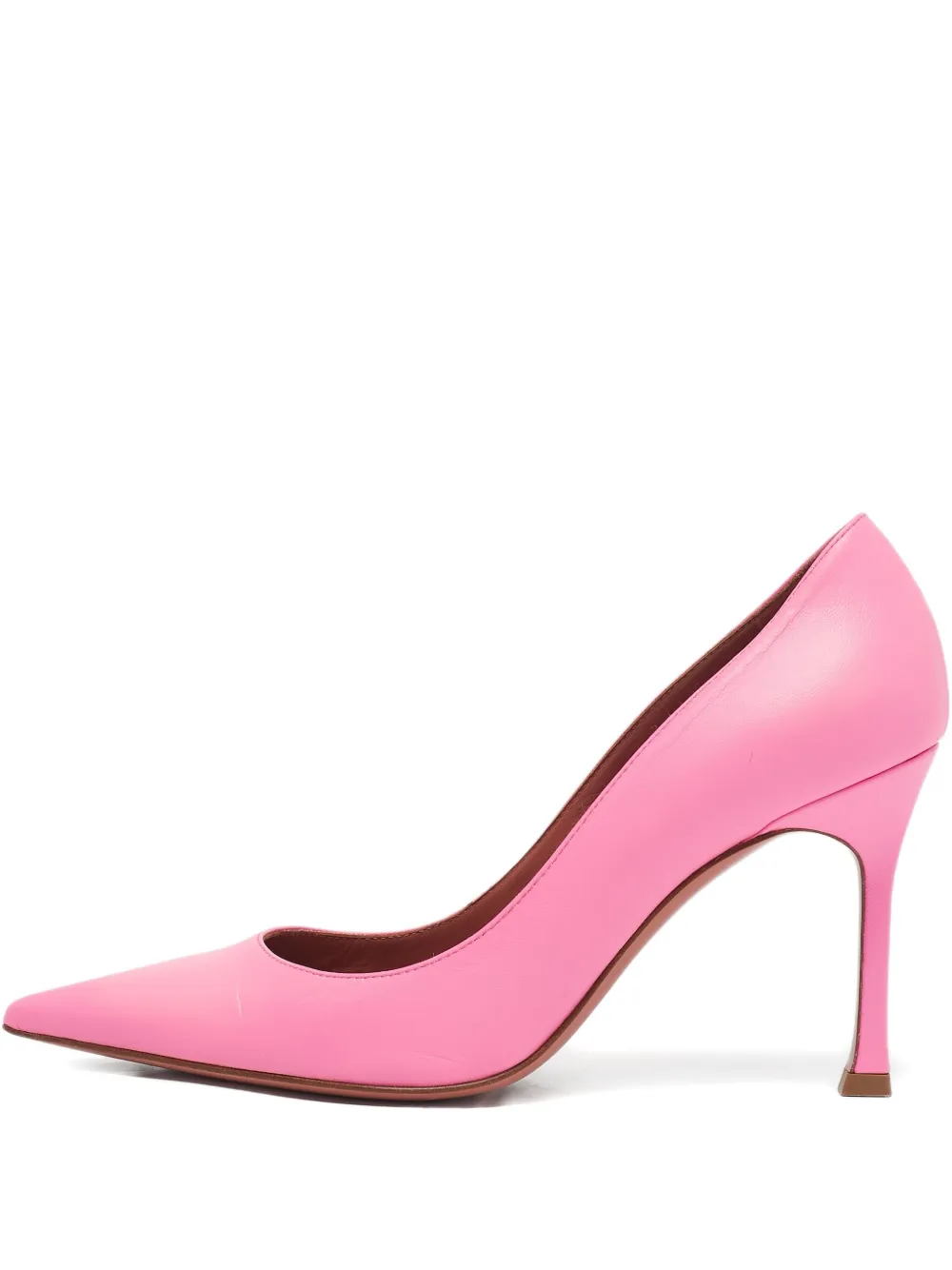 Amina Muaddi Pumps in pelle a punta 90mm - Rosa