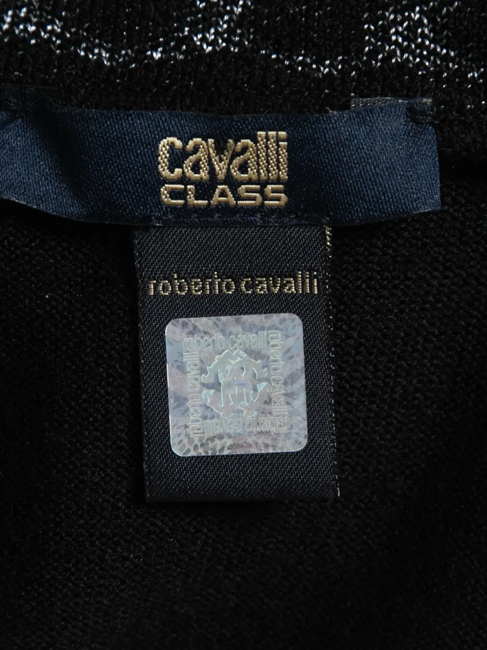 Pre-owned Roberto Cavalli Vintage Geometric-pattern V-neck T-shirt In Black
