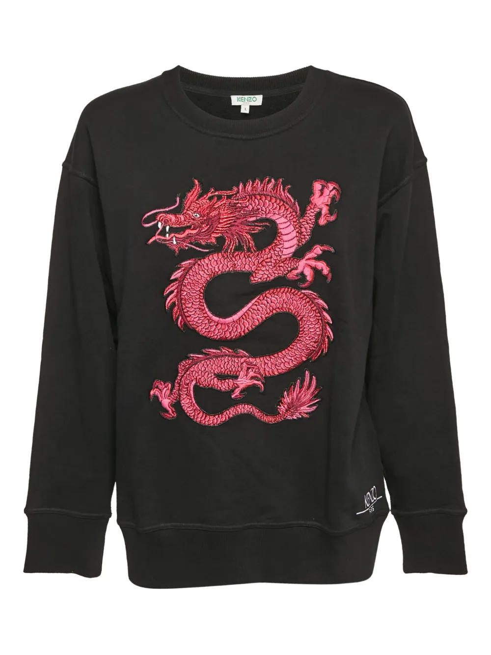 Kenzo Pre-Owned ドラゴンアップリケ スウェットシャツ - ブラック Kenzo Pre-Owned ドラゴンアップリケ スウェットシャツ - ブラック