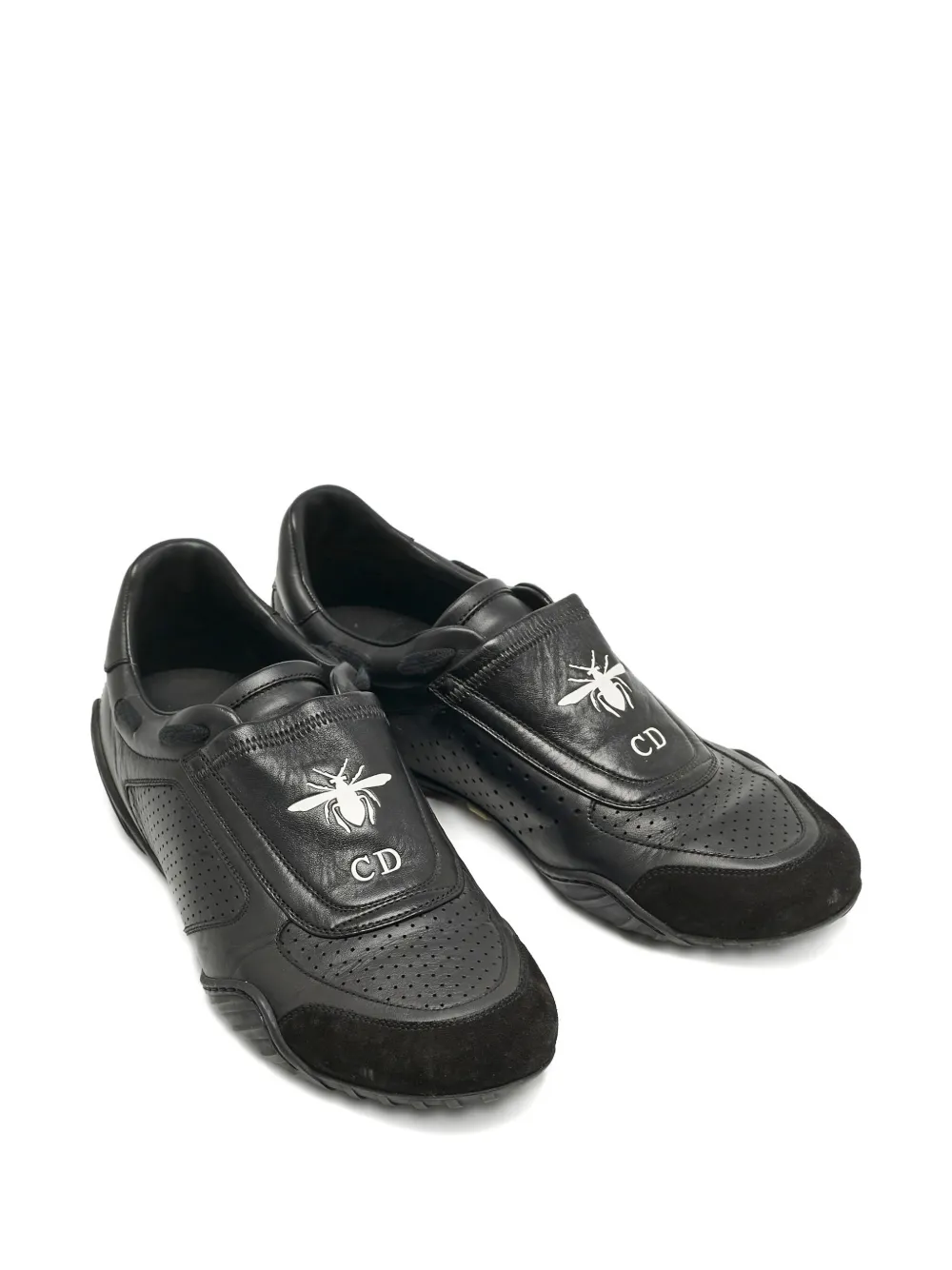 Christian Dior Pre-Owned leather suede bee-motif sneakers | Image 2