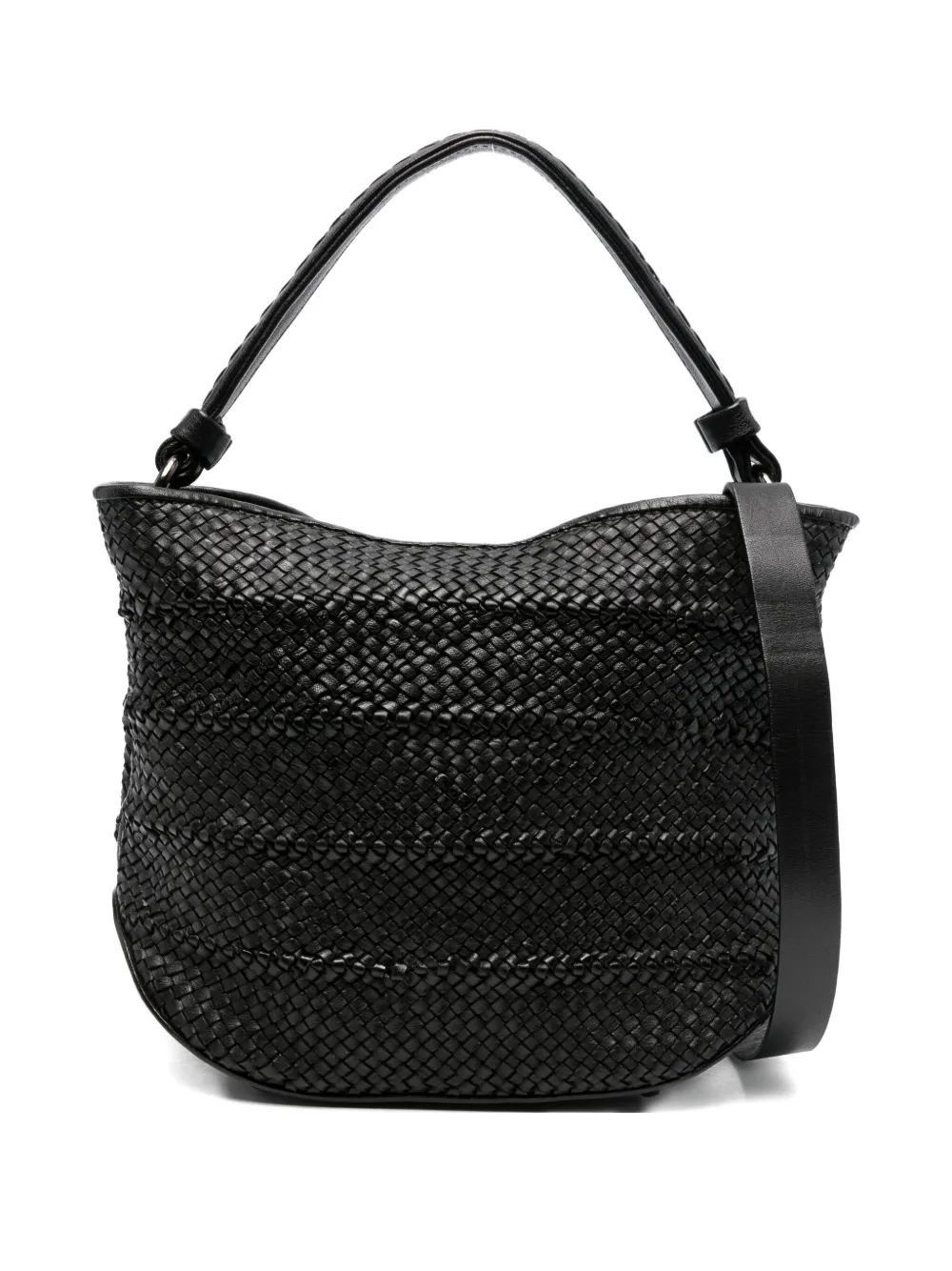 woven leather tote bag