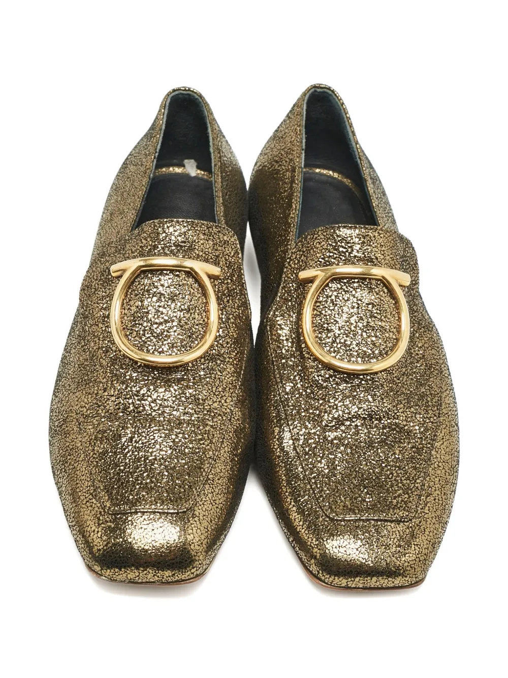 Ferragamo Pre-Owned Loafers verfraaid met glitters - Goud