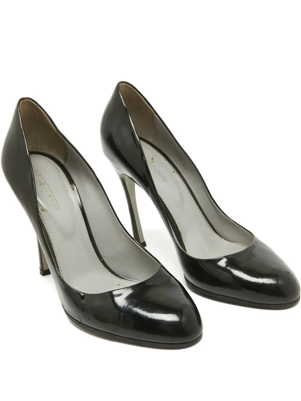 Sergio Rossi Vintage Lackleder-Pumps mit mandelförmiger Kappe - Schwarz