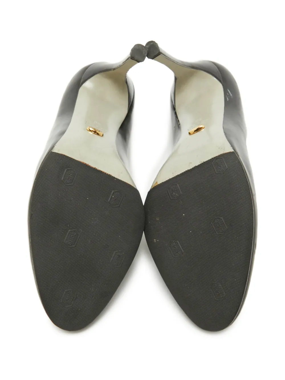 Sergio Rossi Vintage Lakleren pumps met ronde neus - Zwart