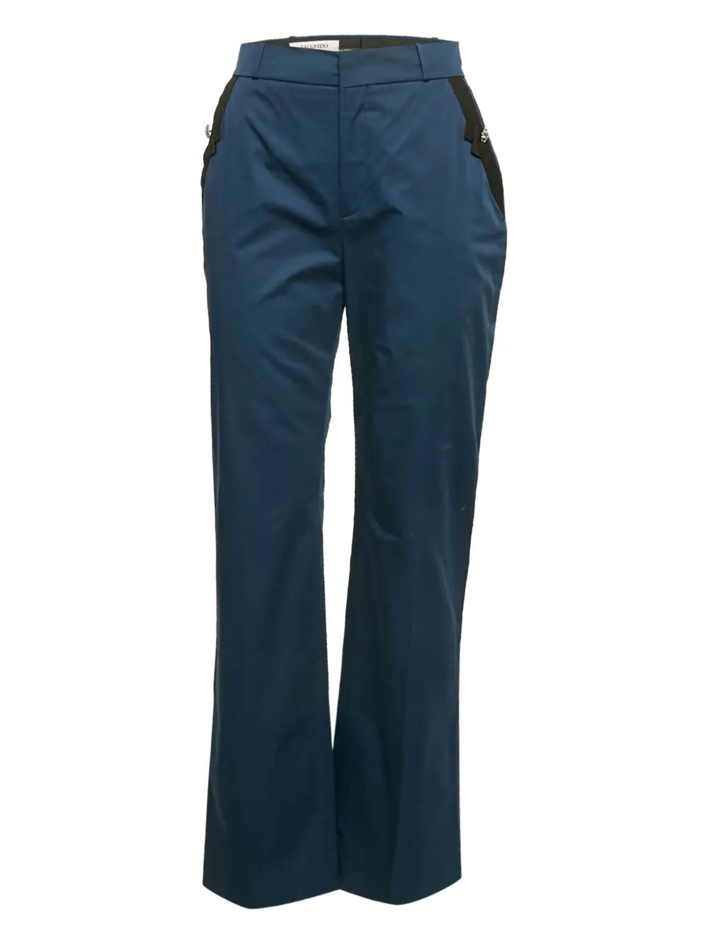 Pre-owned Valentino Embellished Pocket Trousers In Blue