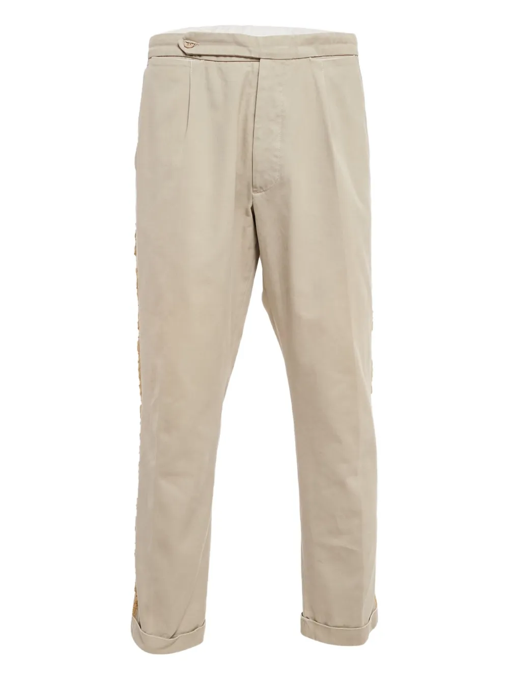 Palm Angels gabardine stripe-detail trousers | Neutrals | Image 1