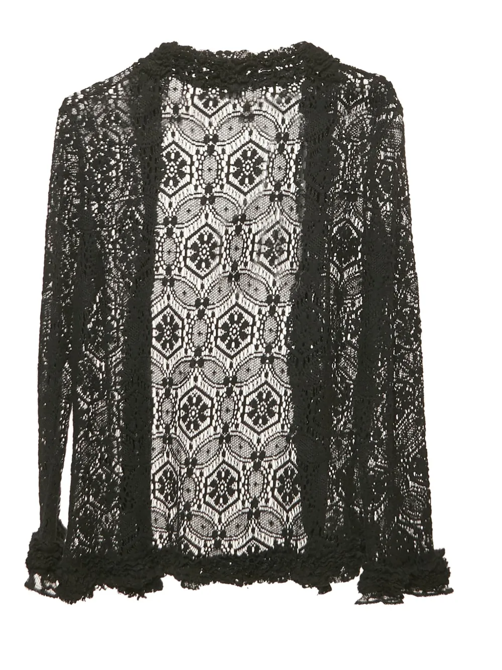 CHANEL Pre-Owned floral-lace ruffled cardigan | Image 2