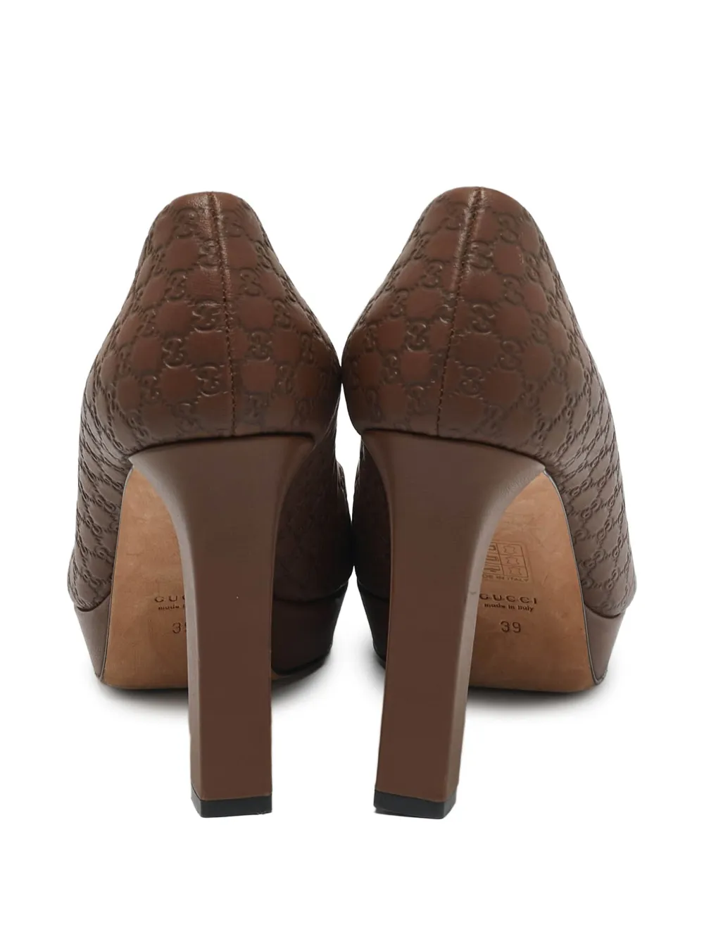 Gucci Pre-Owned 2024 pumps met plateauzool en open neus - Bruin
