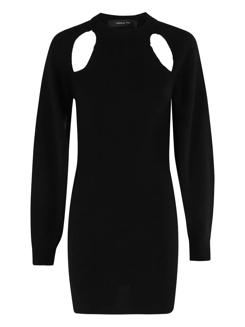 Federica Tosi cut-out long-sleeve mini dress Zwart