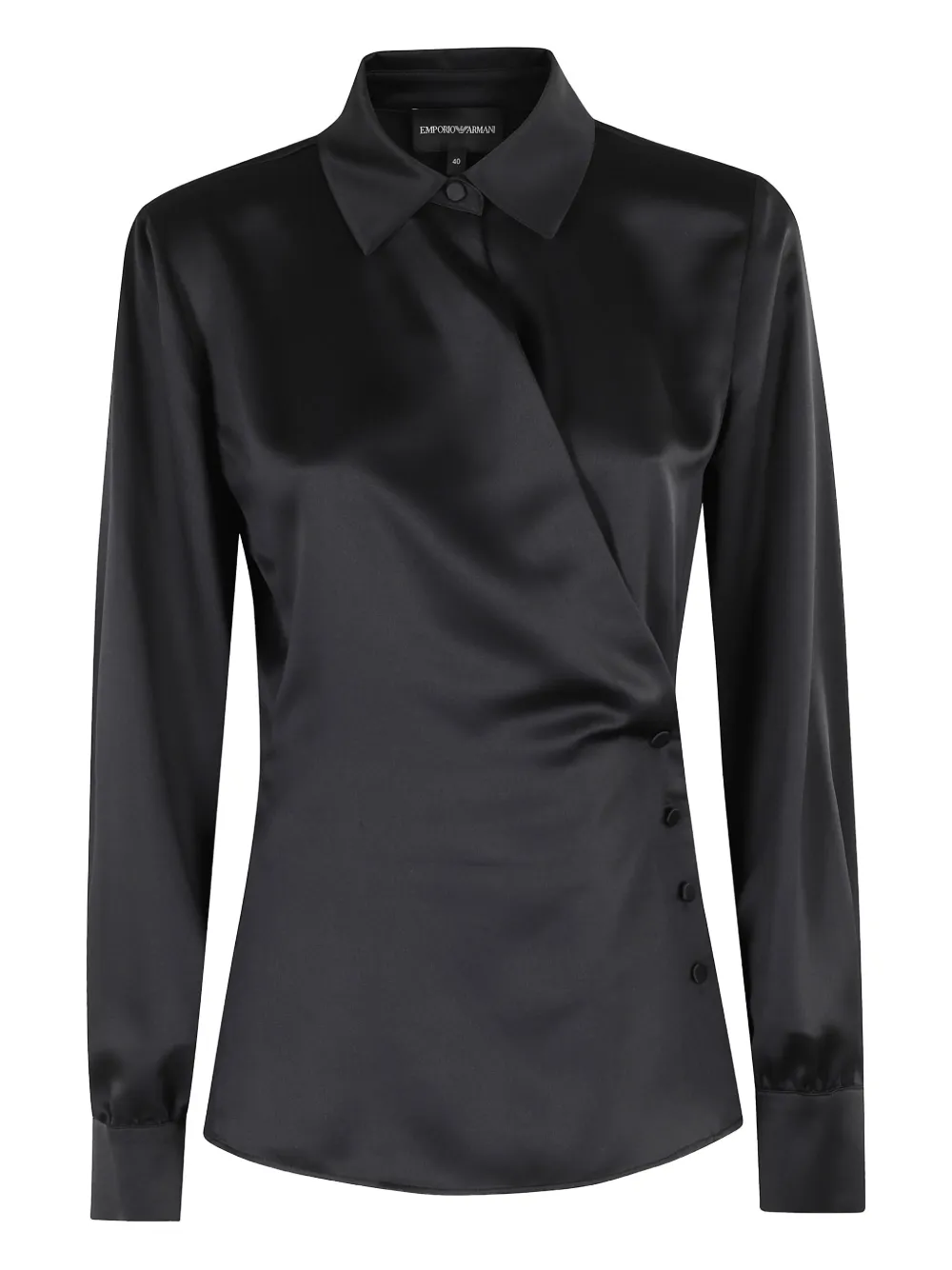 Emporio Armani Satijnen blouse Zwart
