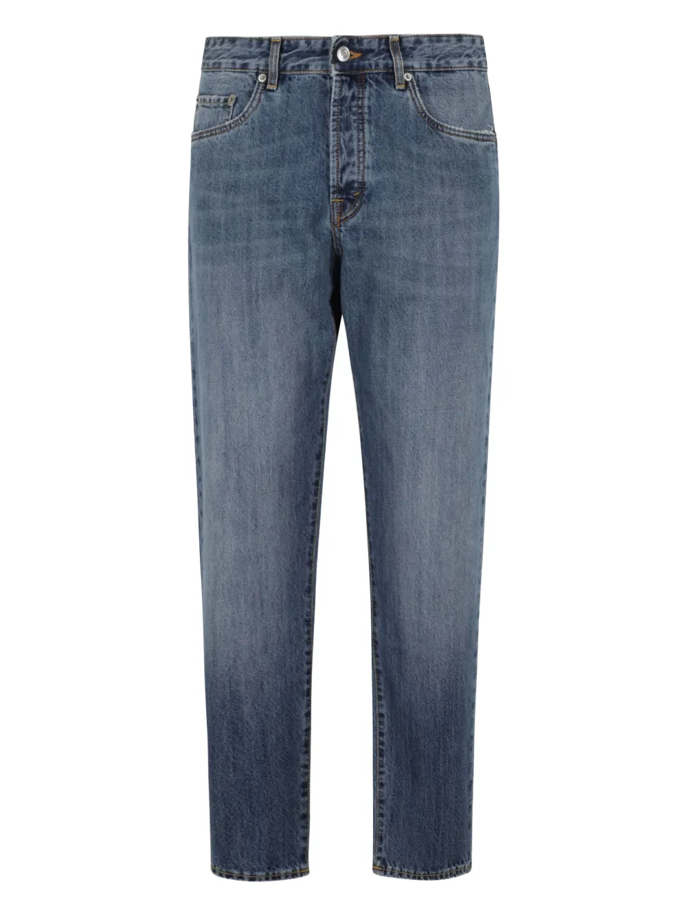 Department Five Faded-effect Five-pocket Design Jeans In Blue
