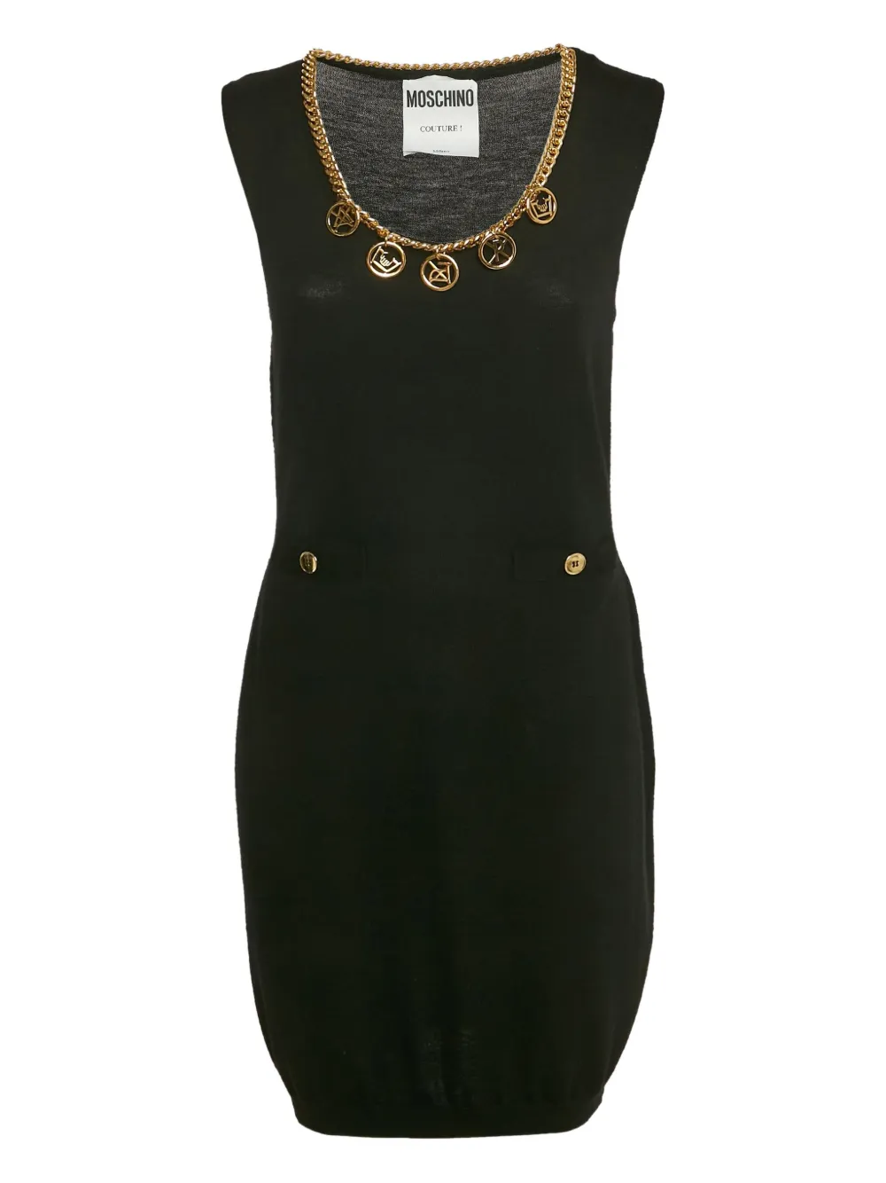 Moschino Pre-Owned embellished-neckline mini Dress | Black | Image 1
