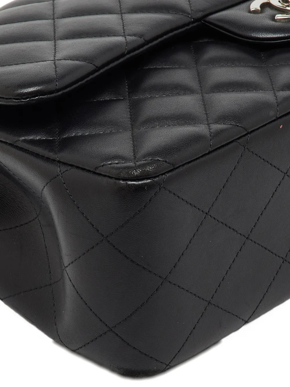 Pre-owned Chanel Classic Double Flap Leather Bag In Black