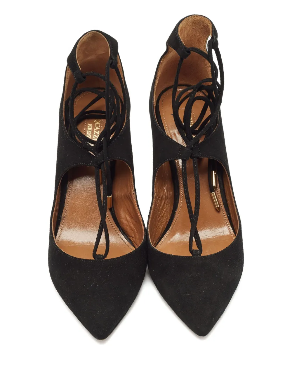 AQUAZZURA Pre-owned 2024 Lace-detail Pumps In Black