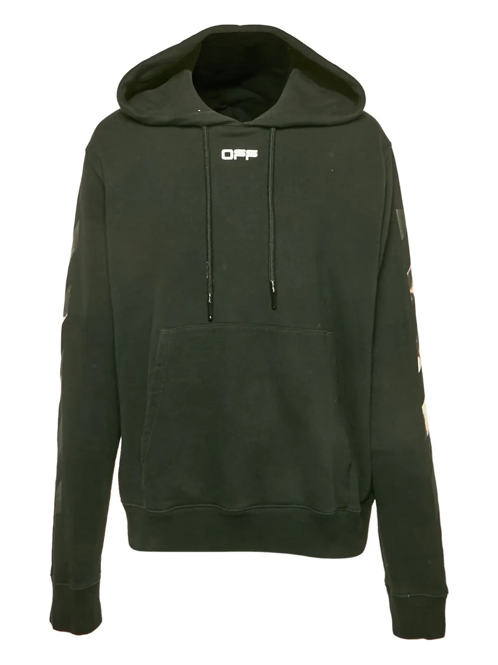 Off-White Pre-Owned cotton print hoodie | Green | Image 1