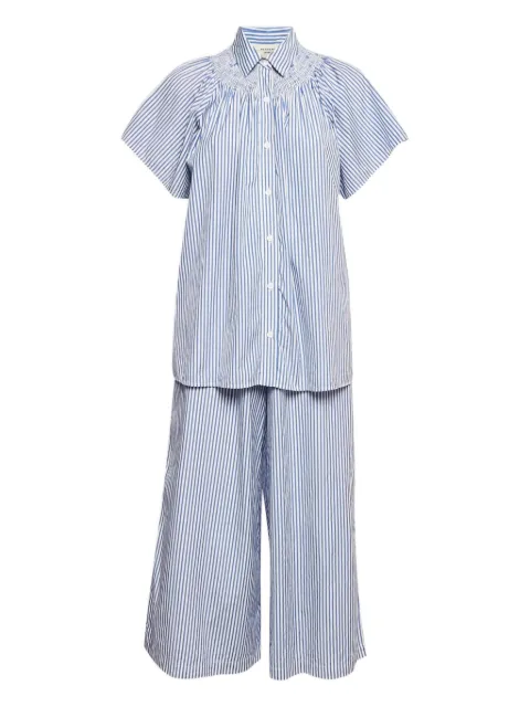Weekend Max Mara 2024 striped cotton shirt and trousers set