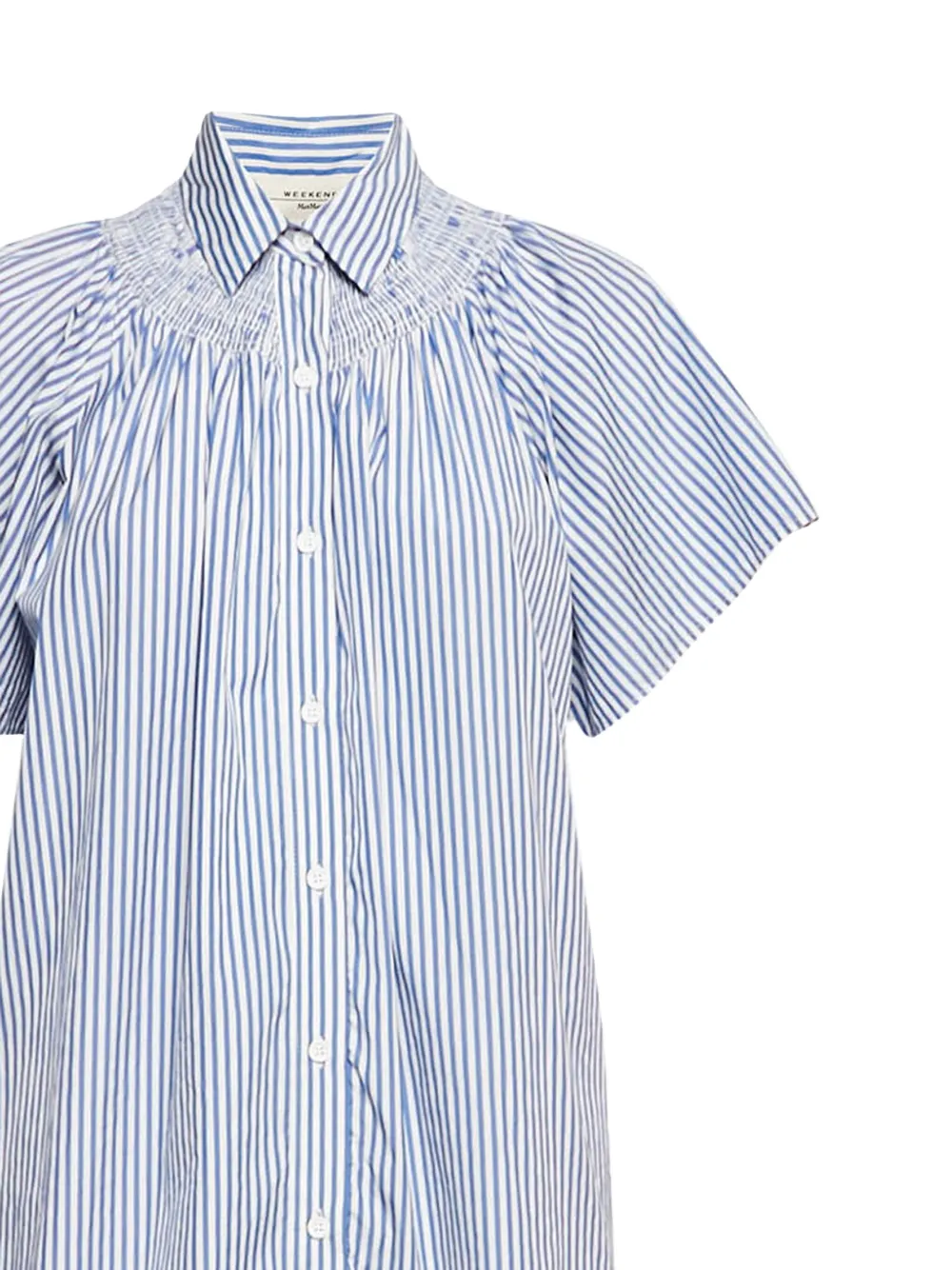 Weekend Max Mara 2024 gestreepte katoenen blouse en broek - Blauw