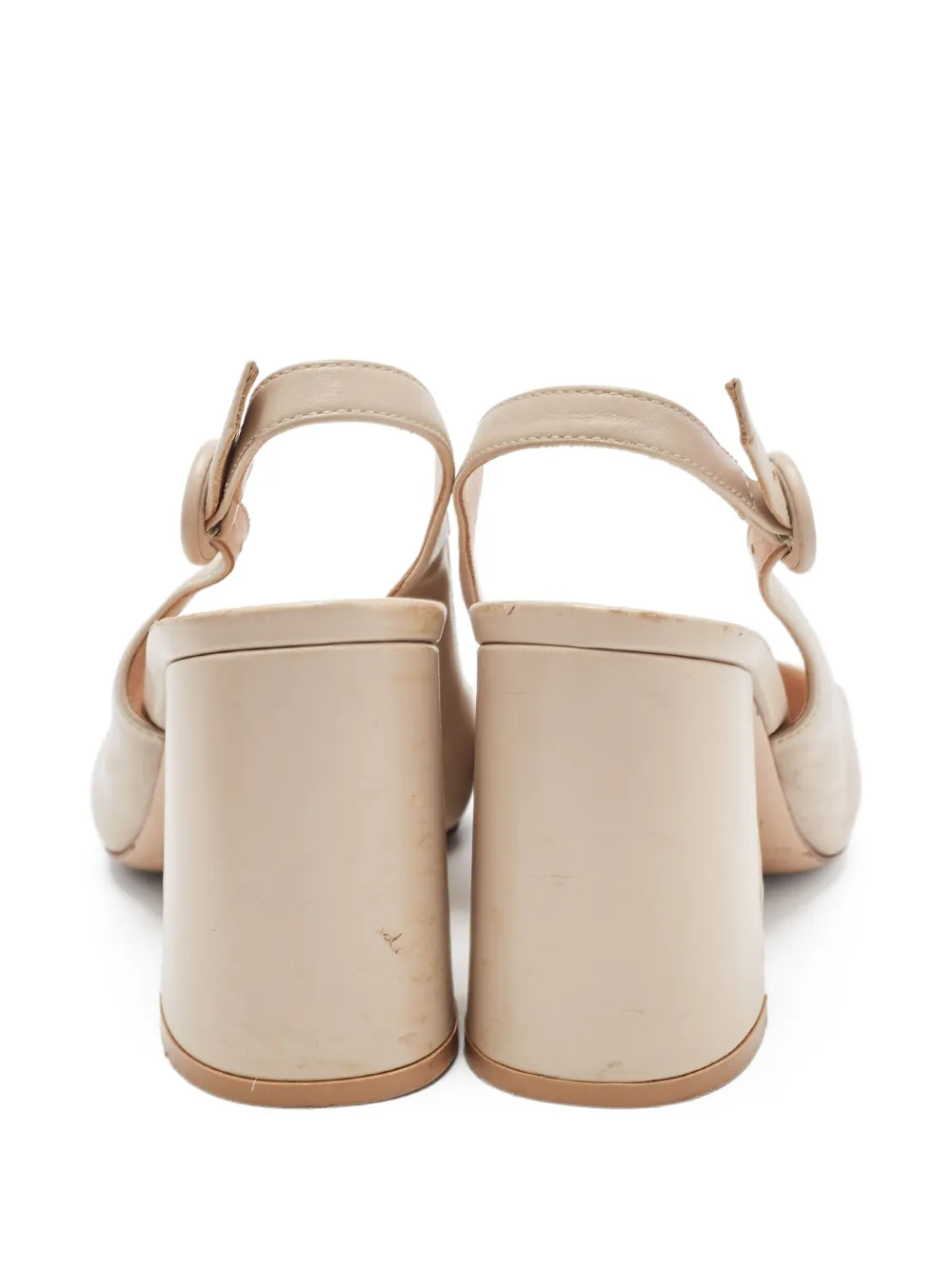 Gianvito Rossi 90 mm leren slingback schoenen met blokhak - Beige