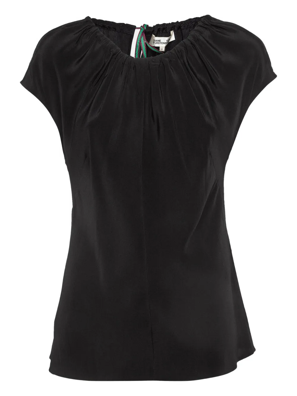 Diane Von Furstenberg Vintage silk tie-up detail top | Black | Image 1