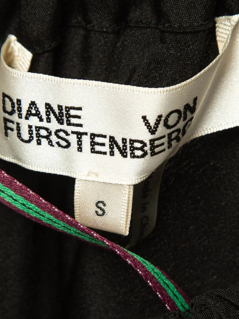 Pre-owned Diane Von Furstenberg Vintage Silk Tie-up Detail Top In Black